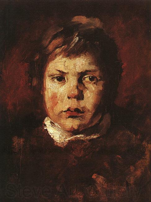 Frank Duveneck A Child's Portrait Norge oil painting art